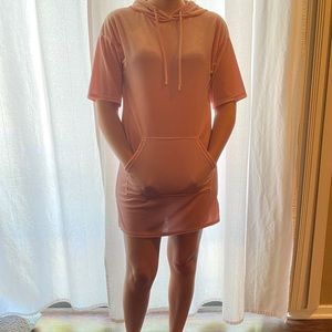 Silence + Noise velvet hoodie dress